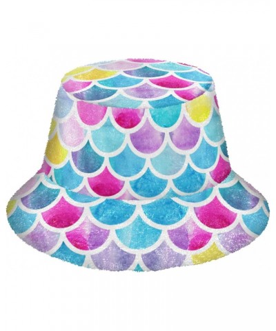 Mermaid Scales Bucket Hat for Women Men Packable Bucket Hat Unisex Fishing Cap for Fall Winter Outdoor Travel Multicolor $9.8...