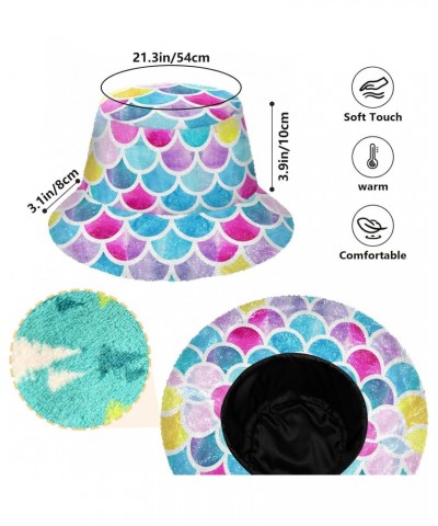 Mermaid Scales Bucket Hat for Women Men Packable Bucket Hat Unisex Fishing Cap for Fall Winter Outdoor Travel Multicolor $9.8...