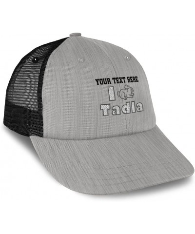 Custom Trucker Hat Baseball Cap I Rabbit Tadla A Bunny Cotton Animal Dad Hats for Men & Women Heather Gray Black Personalized...