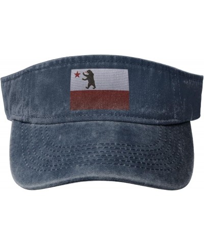 Storm Bear Flag Knitting Effect Sun Visor Hats for Women Men Sun Hat Vintage Golf Hat Adjustable Baseball Cap Navy Blue $9.90...