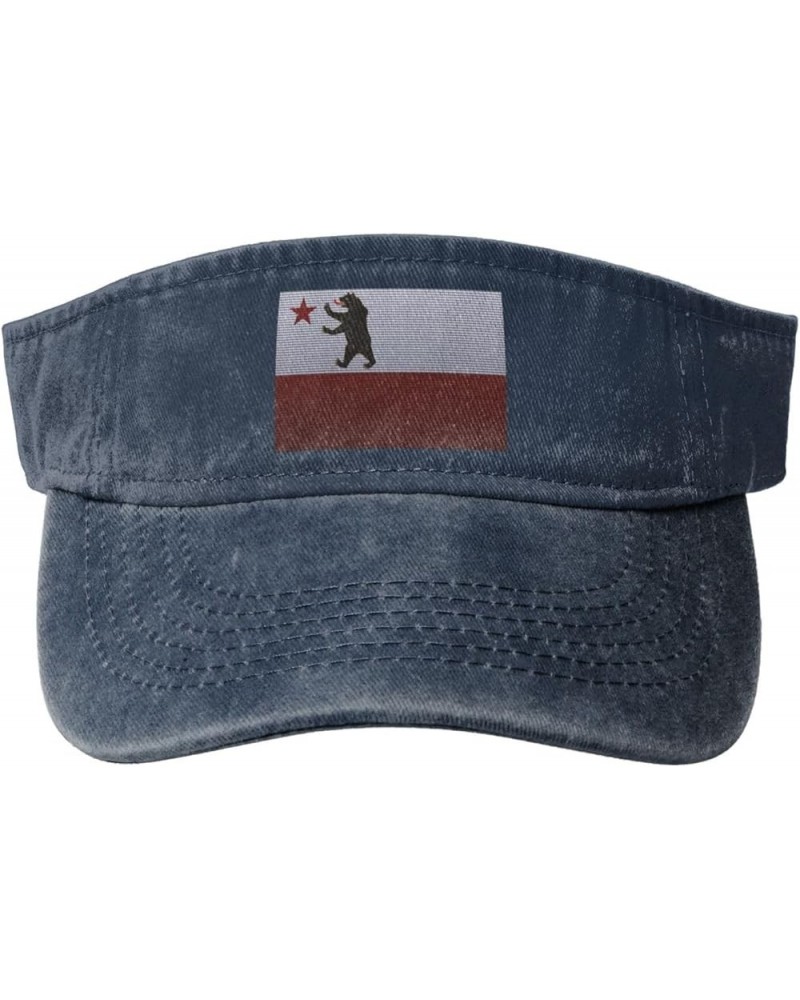 Storm Bear Flag Knitting Effect Sun Visor Hats for Women Men Sun Hat Vintage Golf Hat Adjustable Baseball Cap Navy Blue $9.90...