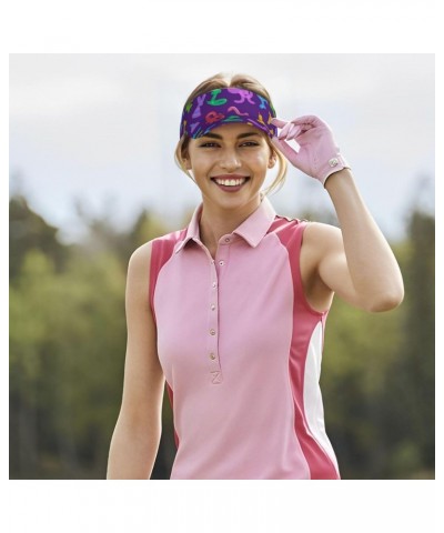 Sun Visor Hats Animal Balloon Pattern On Purple Athletic Hat Fitness Adjustable Sun Protection Visors for Women Men $10.37 Vi...