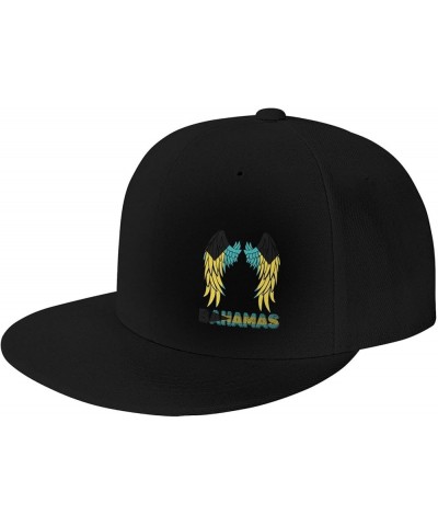 Snapback Baseball Cap Wings Bahamas Flag Classic Dad Trucker Flat Bill Brim Hat Black $11.33 Baseball Caps