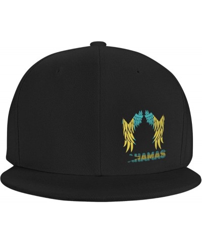 Snapback Baseball Cap Wings Bahamas Flag Classic Dad Trucker Flat Bill Brim Hat Black $11.33 Baseball Caps