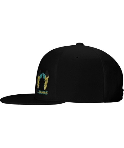 Snapback Baseball Cap Wings Bahamas Flag Classic Dad Trucker Flat Bill Brim Hat Black $11.33 Baseball Caps