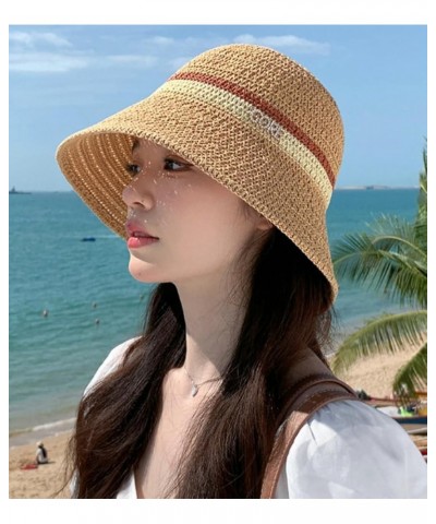 Womens Knitted Bucket Hats Fashion Crochet Sun Hat Wide Brim Summer Beach Cap UV Protection Foldable Outdoor Pink $9.03 Sun Hats