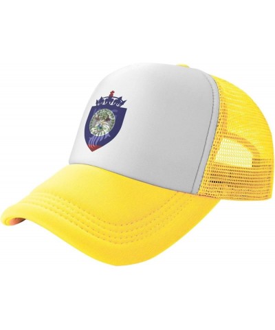 Crown Lion Belize Flag Mesh Baseball Cap Yellow $9.65 Baseball Caps