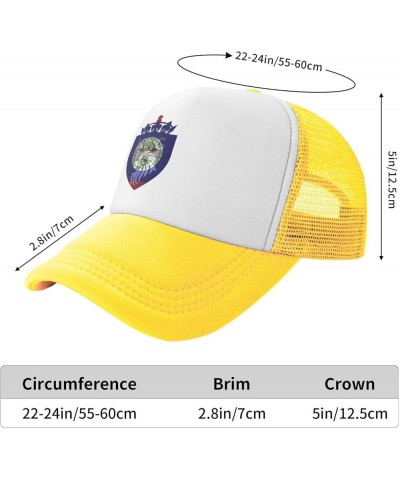 Crown Lion Belize Flag Mesh Baseball Cap Yellow $9.65 Baseball Caps