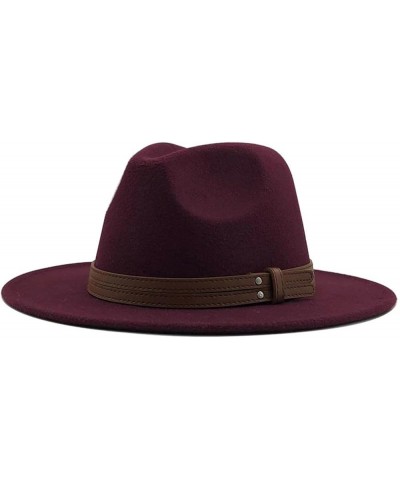 Unisex All Seasons Fedora Hat with Leather Ribbon and Wide Brim Jazz Church Hat Light Khaki $39.48 Fedoras