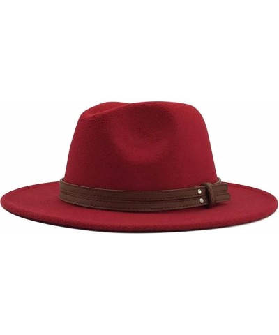 Unisex All Seasons Fedora Hat with Leather Ribbon and Wide Brim Jazz Church Hat Light Khaki $39.48 Fedoras