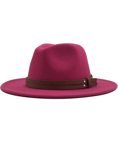 Unisex All Seasons Fedora Hat with Leather Ribbon and Wide Brim Jazz Church Hat Light Khaki $39.48 Fedoras