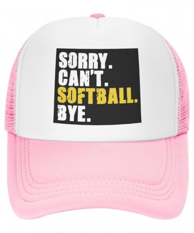 Sorry Can't Softball Bye Unisex Baseball Hat Original Dad Hat Adjustable Pink $9.94 Baseball Caps