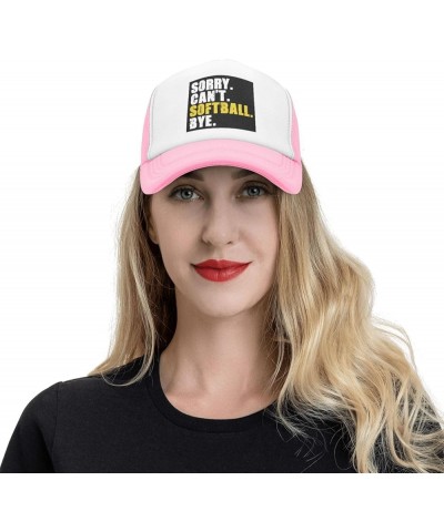 Sorry Can't Softball Bye Unisex Baseball Hat Original Dad Hat Adjustable Pink $9.94 Baseball Caps