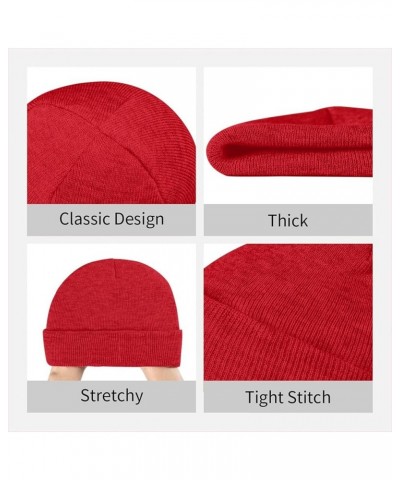 Black Knit Hat Cap White Brown Cowhide Picture Soft Good Elasticity Suitable for Outdoor Sports Red $11.48 Skullies & Beanies