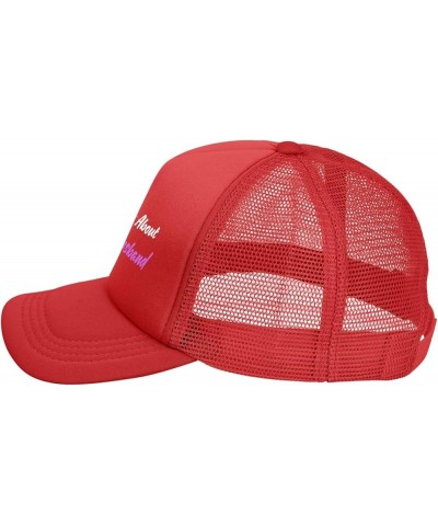 Sorry About My Husband Trucker Hat Funny Gag Gift Hat Fun Baseball Cap Mesh Hat for Women Men Black Red $9.68 Baseball Caps