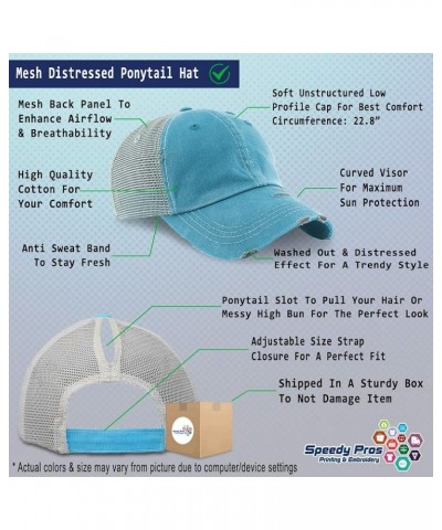 Womens Ponytail Cap Termite Insects Nature Cotton Biology Distressed Trucker Hat Turquoise Design Only $16.73 Baseball Caps