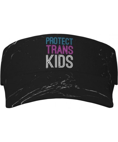 Protect Trans Kids Transgender LGBT Gift Sun Visor Hat Women Men Golf Sun Hat Baseball Cap Running Visor Hat Black $11.03 Visors