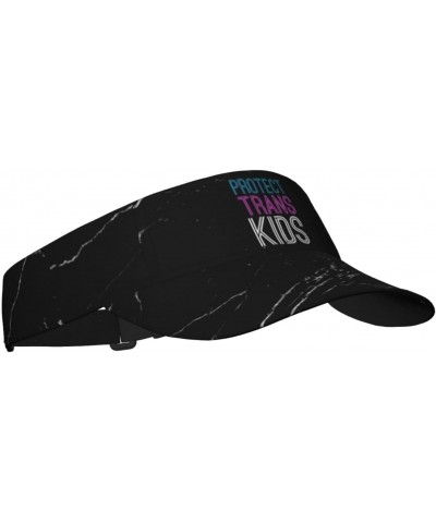 Protect Trans Kids Transgender LGBT Gift Sun Visor Hat Women Men Golf Sun Hat Baseball Cap Running Visor Hat Black $11.03 Visors