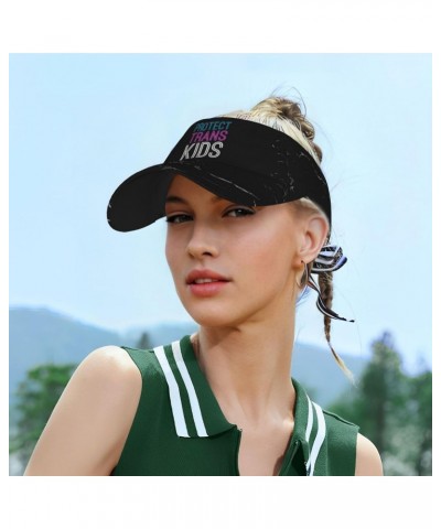 Protect Trans Kids Transgender LGBT Gift Sun Visor Hat Women Men Golf Sun Hat Baseball Cap Running Visor Hat Black $11.03 Visors