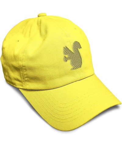 Soft Baseball Cap Squirrel D Embroidery Wild Animals Squirrel Embroidery Cotton Dad Hats for Men & Women Yellow Design Only $...