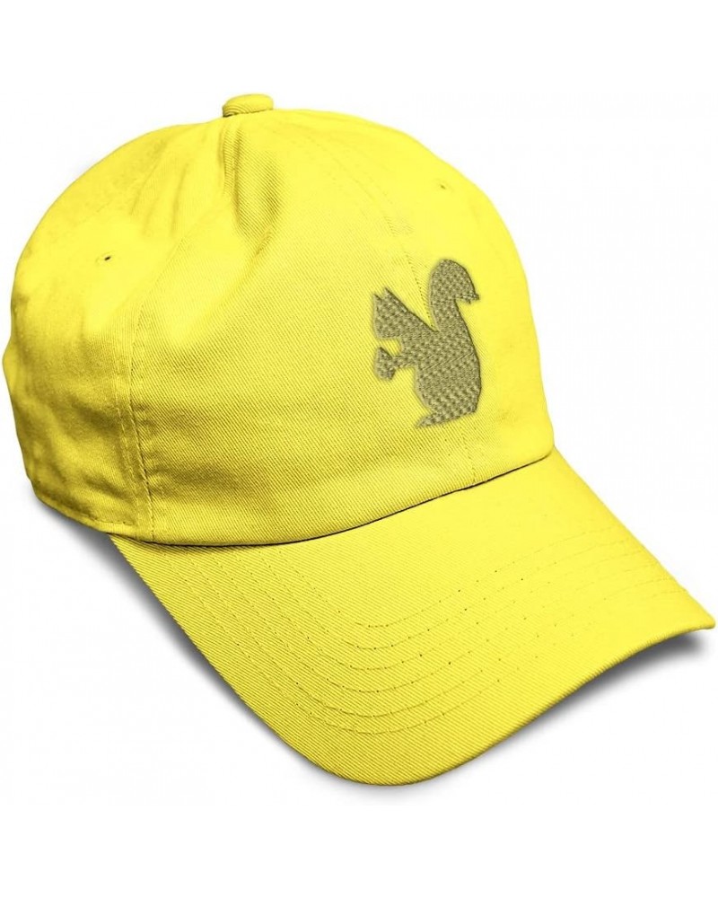 Soft Baseball Cap Squirrel D Embroidery Wild Animals Squirrel Embroidery Cotton Dad Hats for Men & Women Yellow Design Only $...