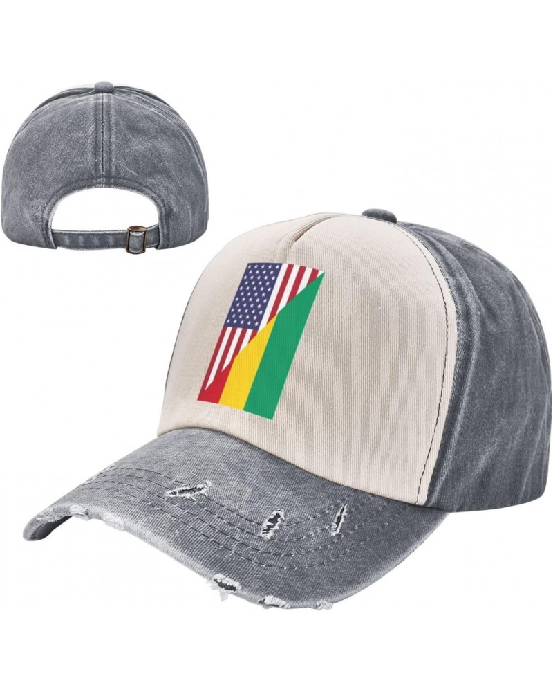 America Guinea Friendship Flag Baseball Cap Adult Adjustable Casual Duck Tongue Hat Golf Caps Trucker Hats Gray $12.88 Baseba...