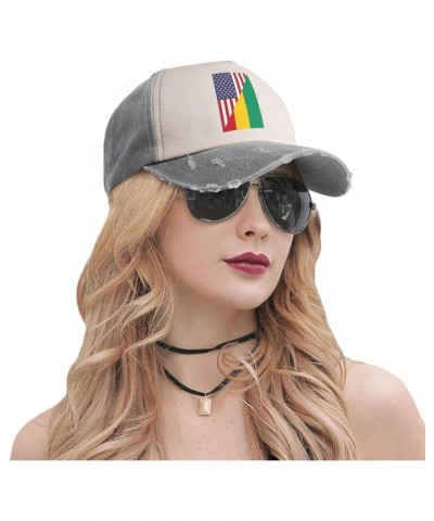 America Guinea Friendship Flag Baseball Cap Adult Adjustable Casual Duck Tongue Hat Golf Caps Trucker Hats Gray $12.88 Baseba...