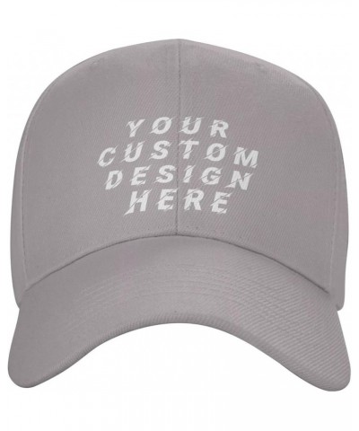 Custom Hats for Men Add Your Own Photo Logo or Picture Design Your Personalized Hats Gray $7.77 Baseball Caps