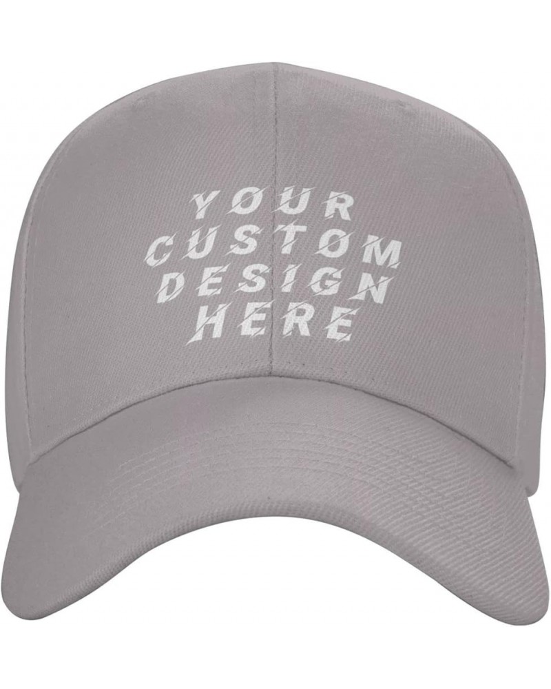 Custom Hats for Men Add Your Own Photo Logo or Picture Design Your Personalized Hats Gray $7.77 Baseball Caps