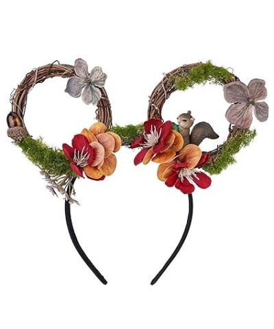 Rose Mouse Ear Headband - Woodland Branches Led Light Up Mouse Ear Headwear Crown with Squirrel and Flower for Women Girls Ha...