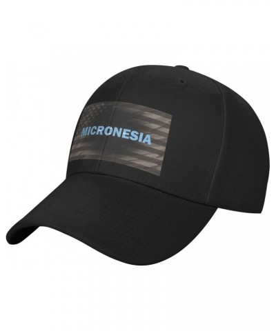 Micronesia Flag Micronesian Text Word Art Classic Duckbill Caps for Stylish Sun Protection Black $14.86 Baseball Caps