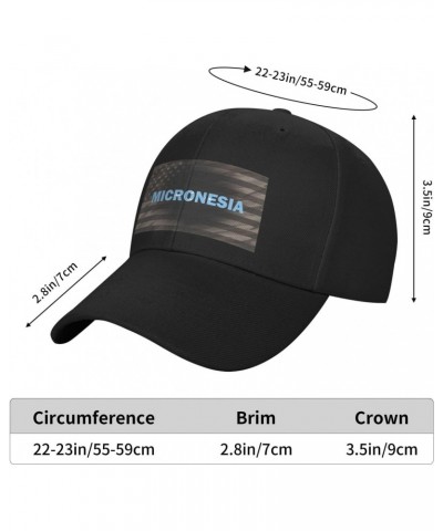 Micronesia Flag Micronesian Text Word Art Classic Duckbill Caps for Stylish Sun Protection Black $14.86 Baseball Caps