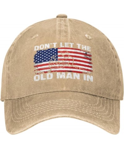 Don't Let The-Old-Man-in Hat Country Music Hat American Flag Trucker Hat Washed Dad Baseball Cap Natural $10.49 Baseball Caps