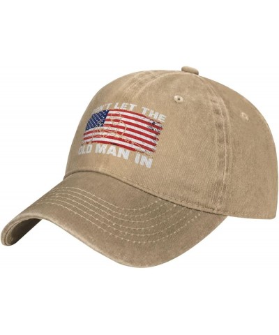 Don't Let The-Old-Man-in Hat Country Music Hat American Flag Trucker Hat Washed Dad Baseball Cap Natural $10.49 Baseball Caps