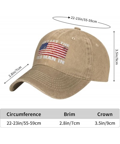 Don't Let The-Old-Man-in Hat Country Music Hat American Flag Trucker Hat Washed Dad Baseball Cap Natural $10.49 Baseball Caps