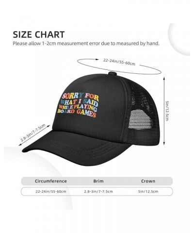 Women's and Men's Baseball Caps Adjustable Sorry for What I Said While Playing Board Games Mesh Trucker Cap Dad Hat Black $11...