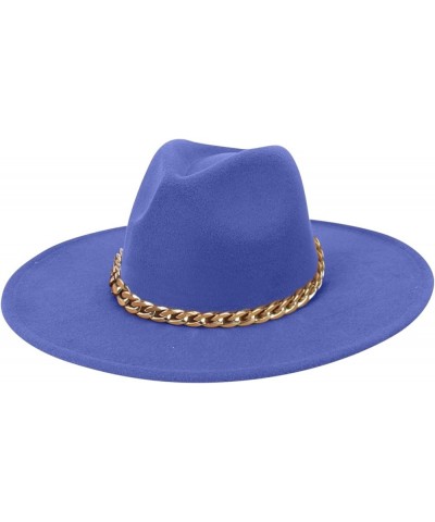 Adult Sun Solid Fashion Western Cowboy Hat Leather Windproof Hat Cowboy Hat Women E-blue $10.40 Fedoras