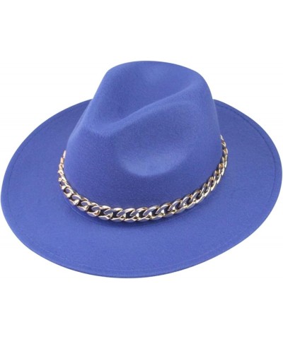 Adult Sun Solid Fashion Western Cowboy Hat Leather Windproof Hat Cowboy Hat Women E-blue $10.40 Fedoras