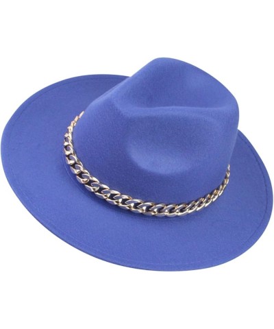 Adult Sun Solid Fashion Western Cowboy Hat Leather Windproof Hat Cowboy Hat Women E-blue $10.40 Fedoras