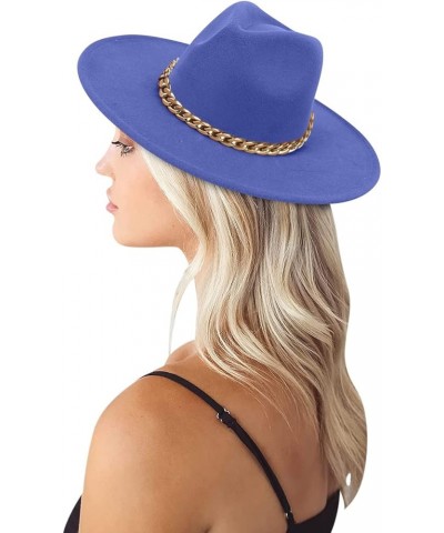 Adult Sun Solid Fashion Western Cowboy Hat Leather Windproof Hat Cowboy Hat Women E-blue $10.40 Fedoras