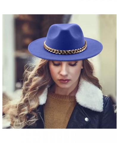 Adult Sun Solid Fashion Western Cowboy Hat Leather Windproof Hat Cowboy Hat Women E-blue $10.40 Fedoras