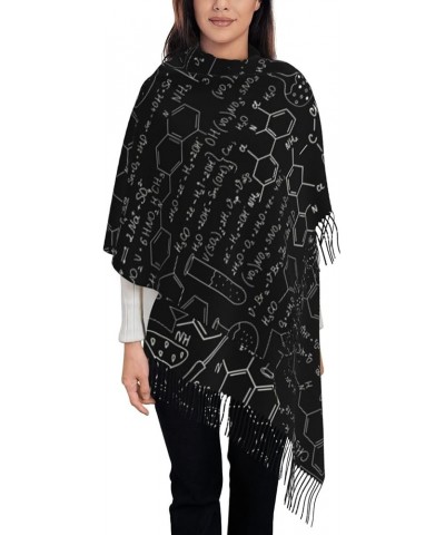 Colorful Brick Print Winter Women'S Scarves, Lightweight Shawls With Tassels, Soft Imitation Cashmere Scarves Abstract Scienc...