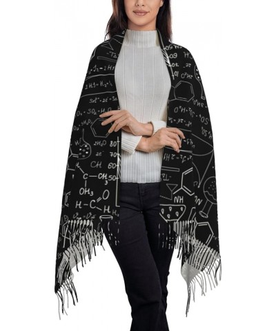 Colorful Brick Print Winter Women'S Scarves, Lightweight Shawls With Tassels, Soft Imitation Cashmere Scarves Abstract Scienc...