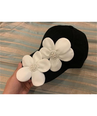 Big Flower Daily Travel Women's Sunshade Baseball Cap Women's Casual Sunshade Hat Black $27.45 Baseball Caps