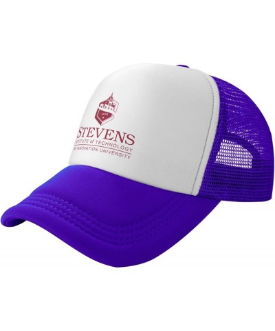 Stevens Institute of Technology Trucker Hats for Both Men and Women - Mesh Baseball Snapback Hats Purple $9.03 Baseball Caps