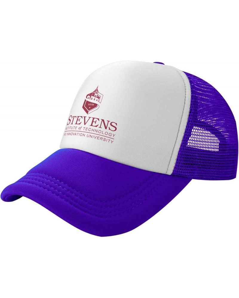 Stevens Institute of Technology Trucker Hats for Both Men and Women - Mesh Baseball Snapback Hats Purple $9.03 Baseball Caps