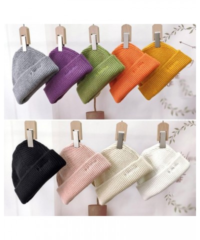 Solid Wool Beanie Knitted Warm Soft Trendy Winter Hat Simple Korean Style Women Casual Cap Elegant All-Match Beanie Green $14...