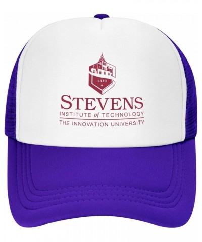 Stevens Institute of Technology Trucker Hats for Both Men and Women - Mesh Baseball Snapback Hats Purple $9.03 Baseball Caps