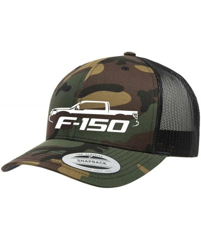 2009-14 Ford F150 Pickup Truck Fully Embroidered Yupoong 6606 Snapback Trucker Fitted Cap Camogreen-black $16.41 Baseball Caps