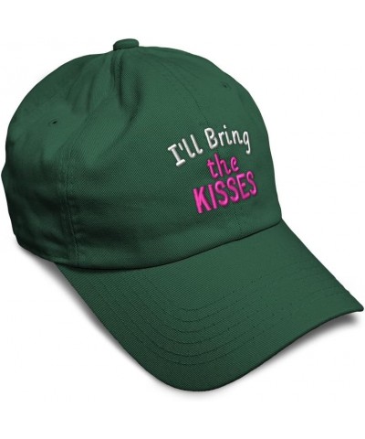 Soft Baseball Cap I'll Bring The Kisses Cotton Dad Hats for Men & Women Forest Green $16.79 Baseball Caps